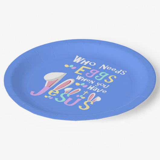 Pasen Bunny en Jezus | Pasen ontbijten Papieren Bordje (Gekanteld)