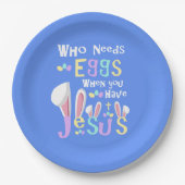 Pasen Bunny en Jezus | Pasen ontbijten Papieren Bordje (Voorkant)