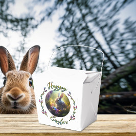 Pasen Bunny en kuiken met hun eiermanden Bedankdoosjes