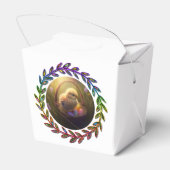 Pasen Bunny en kuiken met hun eiermanden Bedankdoosjes (Achterkant)