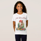Pasen Bunny Familie Chick Waterverf Floral Wreath T-shirt (Voorkant volledig)