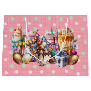 Pasen Bunny Fancy koffie-Drinken Groot Cadeauzakje