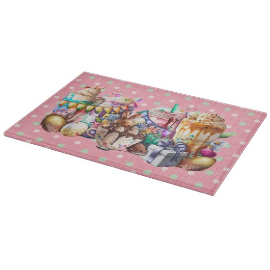 Pasen Bunny Fancy koffie-Drinken Snijplank (Hoek)