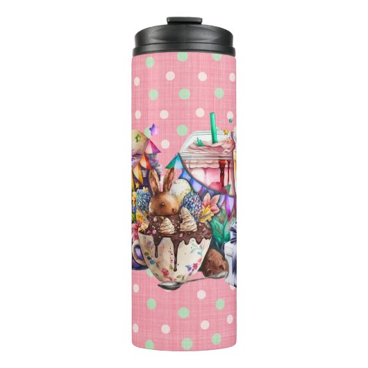 Pasen Bunny Fancy koffie-Drinken Thermosbeker (Voorkant)