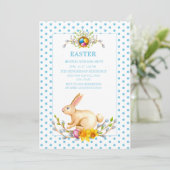 Pasen Bunny Floral Brunch Egg Hunt Kaart (Staand voorkant)