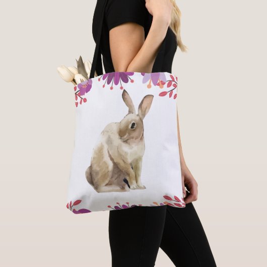 Pasen Bunny Floral Tote Bag (Dichtbij)