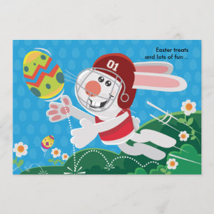 Pasen Bunny Football Birthday Uitnodiging