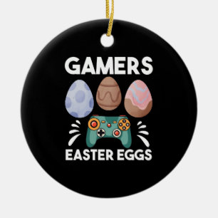 Pasen Bunny Gamer Gaming Boy Love Easter Eggs Keramisch Ornament