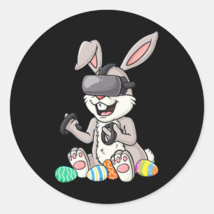 Pasen Bunny Gamer Leuke Eieren Gaming Peuter Jonge Ronde Sticker