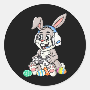 Pasen Bunny Gamer Leuke Eieren Gaming Peuter Jonge Ronde Sticker
