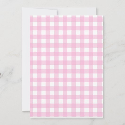 Pasen Bunny Gingham Easter Brunch & Egg Hunt Pink Kaart (Achterkant)