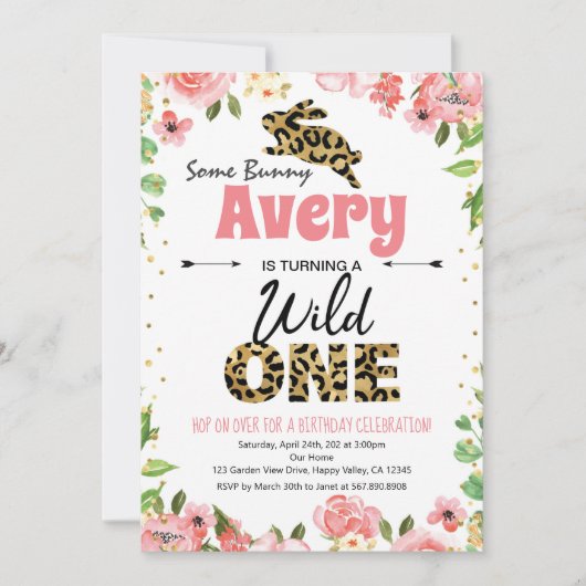 Pasen Bunny Girl eerste uitnodiging voor roze avon