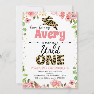 Pasen Bunny Girl eerste uitnodiging voor roze avon