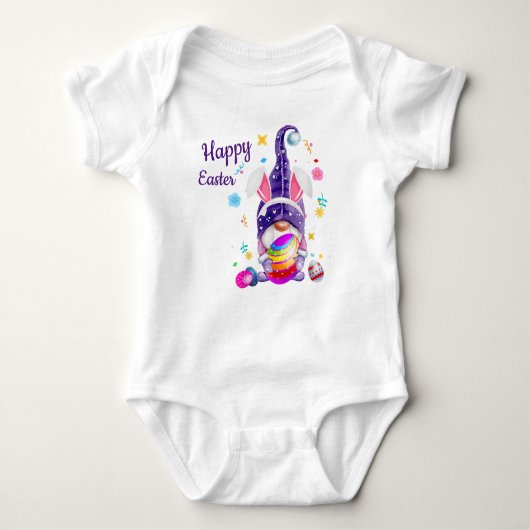 Pasen Bunny Gnome Baby Bodysuit (Voorkant)