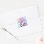 Pasen Bunny Gnome Vierkante Sticker (Envelop)