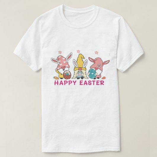 Pasen Bunny Gnomes T-Shirt (Design voorkant)