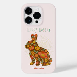 Pasen Bunny Gold Floral, gepersonaliseerd Case-Mate iPhone 14 Pro Hoesje