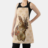 Pasen Bunny Gold Flowers op perzikSchort Schort (Insitu)