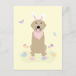 Pasen Bunny Golden Retriever Briefkaart