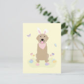 Pasen Bunny Golden Retriever Briefkaart (Staand voorkant)