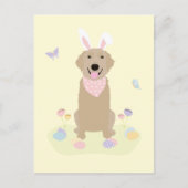 Pasen Bunny Golden Retriever Briefkaart (Voorkant)
