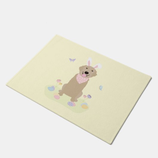 Pasen Bunny Golden Retriever Deurmat (Schuin)