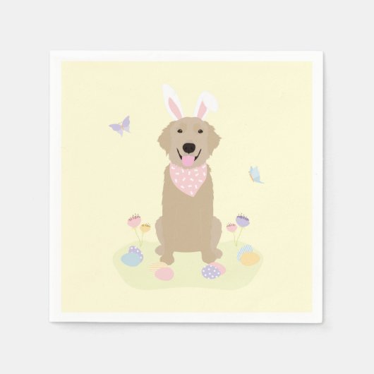 Pasen Bunny Golden Retriever Servet (Voorkant)