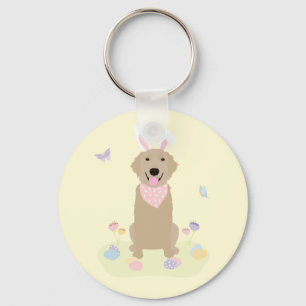 Pasen Bunny Golden Retriever Sleutelhanger