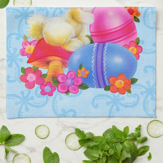 Pasen Bunny-handdoek Theedoek (Gevouwen)