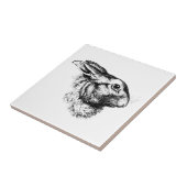 Pasen Bunny Hare Rabbit  Illustratie Tegeltje (Zijkant)