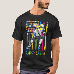 Pasen Bunny Ice Hockey Boys Girls Kinder American T-shirt