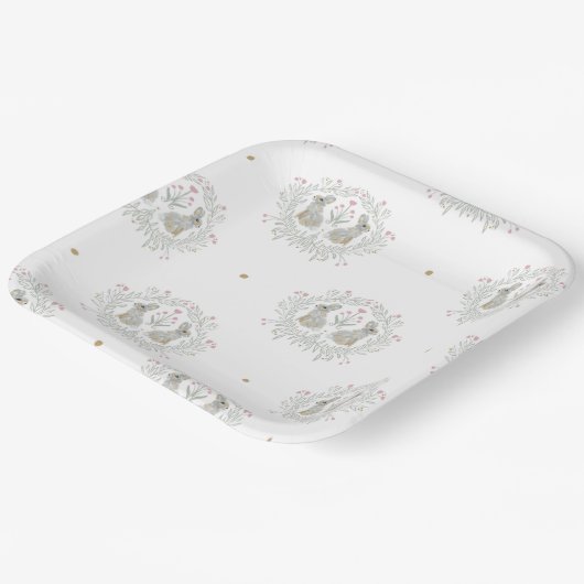 Pasen Bunny II Papieren Bordje (Gebogen)