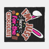 Pasen Bunny, ik ben hier voor de Chocolade. Fleece Deken (Voorkant (Horizontaal))