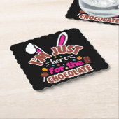 Pasen Bunny, ik ben hier voor de Chocolade. Kartonnen Onderzetters (Gebogen)