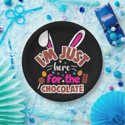 Pasen Bunny, ik ben hier voor de Chocolade. Papieren Bordje (Feest)