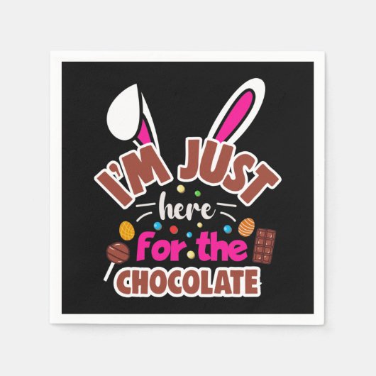 Pasen Bunny, ik ben hier voor de Chocolade. Servet (Voorkant)