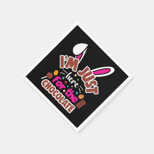 Pasen Bunny, ik ben hier voor de Chocolade. Servet (Hoek)