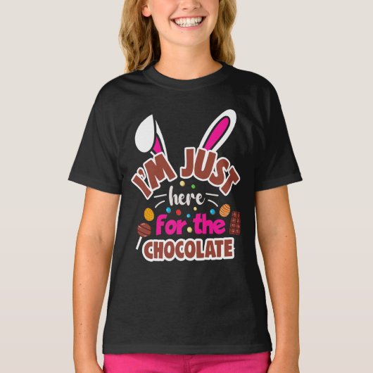 Pasen Bunny, ik ben hier voor de Chocolade. T-shirt (Voorkant)
