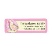 Pasen Bunny in roze paaseieren Adresetiketten Etiket (Voorkant)