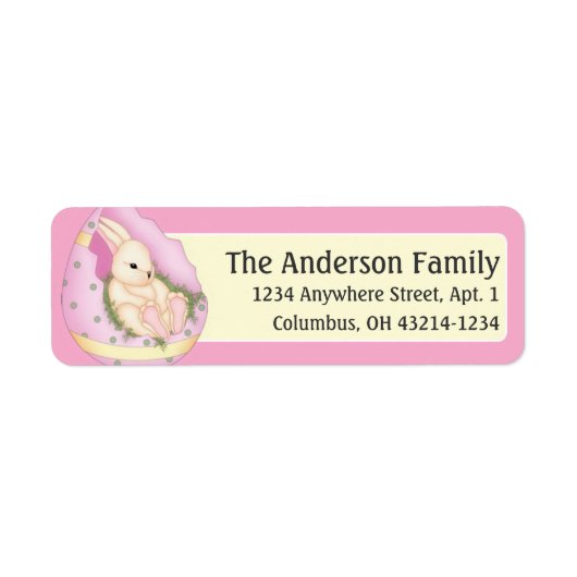 Pasen Bunny in roze paaseieren Adresetiketten Etiket (Voorkant)