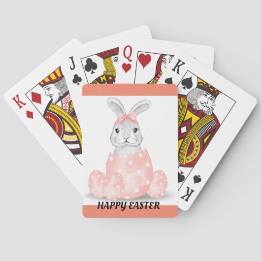 Pasen Bunny Jigzaag Puzzle-fietskaarten Pokerkaarten (Achterkant)