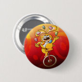 Pasen Bunny Juggling Eggs Ronde Button 5,7 Cm (Voorkant /achterkant)