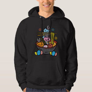 Pasen Bunny Katten Ramen Kawaii Japans Noodle Foo Hoodie