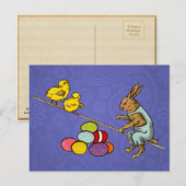Pasen Bunny kippen eieren illustratie Feestdagenkaart (Voorkant / Achterkant)