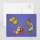Pasen Bunny kippen eieren illustratie Feestdagenkaart (Voorkant / Achterkant)