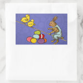 Pasen Bunny kippen eieren illustratie Rechthoekige Sticker (Tas)