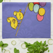 Pasen Bunny kippen eieren illustratie Theedoek (Gevouwen)