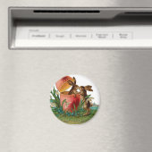 Pasen Bunny Kiss Vintage Magneet (Insitu (Vaatwasser))