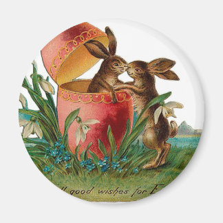 Pasen Bunny Kiss Vintage Magneet