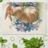 Pasen Bunny kleurde eieren vergeet-me-niet Theedoek (Gevouwen)